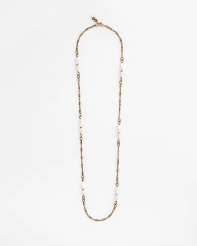 Chico's Single Strand Modern Pearl Necklace |  In White/gold