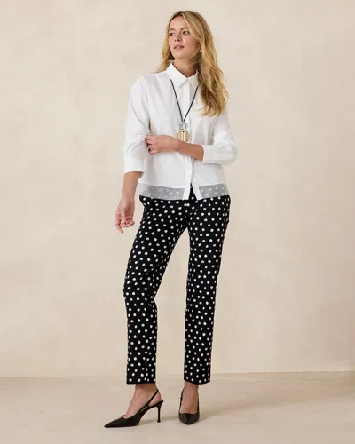 Chico's Sketch Dot Brigitte Straight Crop In Black