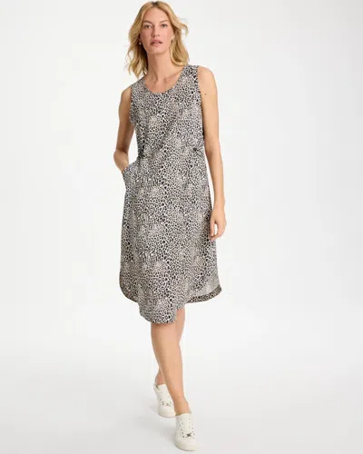 Chico's Sleeveless Animal Bungee Dress In Neutral
