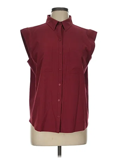 Pre-owned Chico's Sleeveless Blouse In Burgundy
