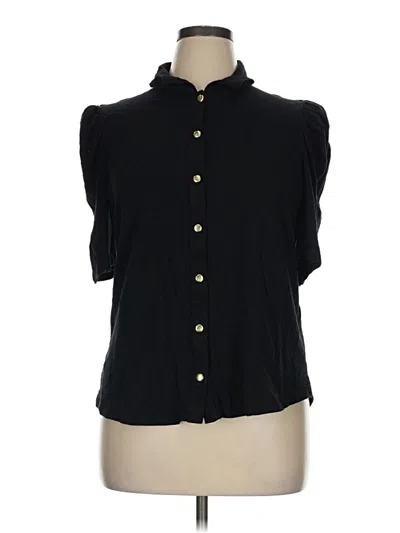 Pre-owned Chico's Sleeveless Button Down Shirt In Black