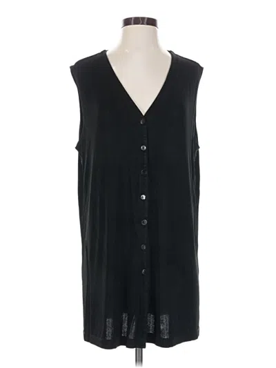 Pre-owned Chico's Sleeveless Button Down Shirt In Black