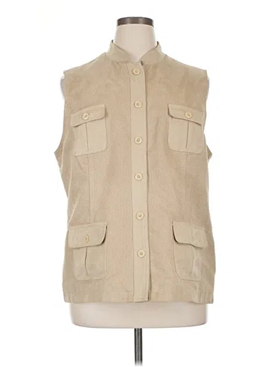 Pre-owned Chico's Sleeveless Button Down Shirt In Brown