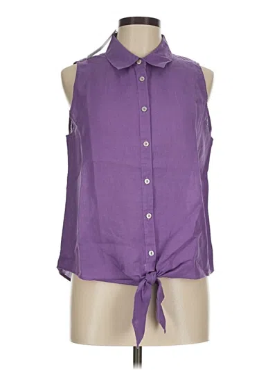 Chico's Sleeveless Button Down Shirt In Purple