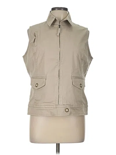 Pre-owned Chico's Sleeveless Button Down Shirt In Tan