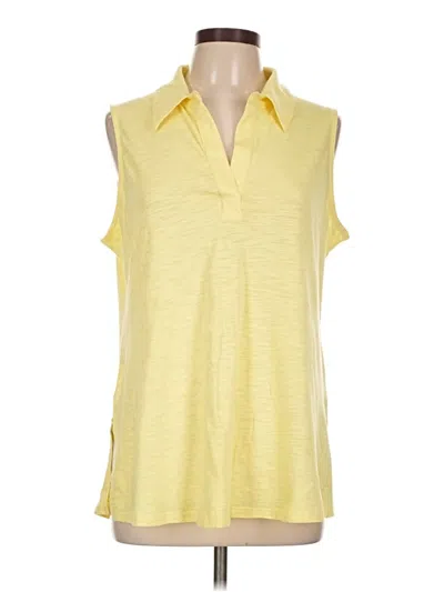 Pre-owned Chico's Sleeveless Button Down Shirt In Yellow