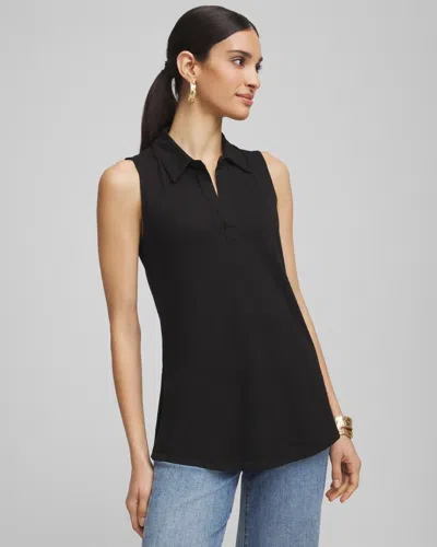 Chico's Sleeveless Collared Tunic In Black