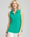 Chico's Sleeveless Collared Tunic In Green In Green