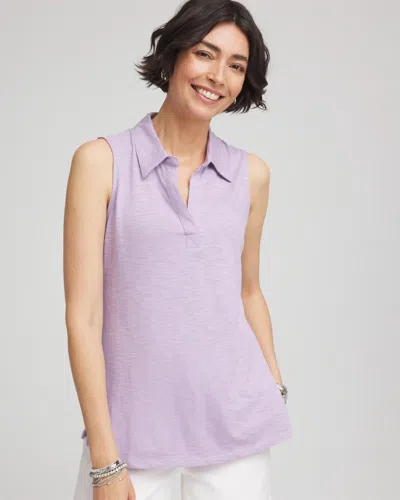 Chico's Sleeveless Collared Tunic In Purple