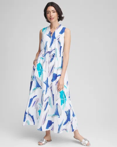 Chico's Sleeveless Gauze Maxi Dress In White