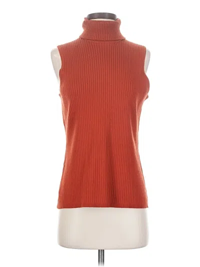 Pre-owned Chico's Sleeveless Top Orange High Neck Tops