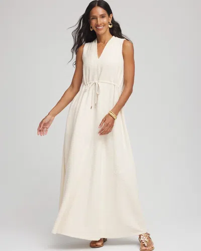 Chico's Sleeveless Tweed Maxi Dress In Neutral In Brown