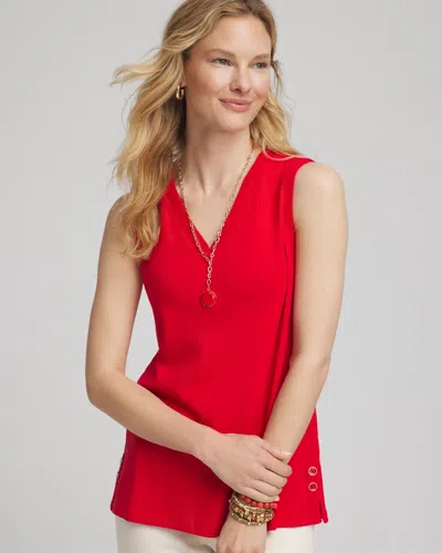 Chico's Sleeveless V-neck Button Tank In