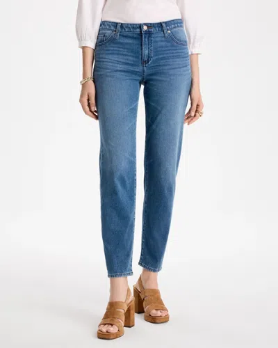 Chico's Slim Tapered Ankle Knit Denim In Fiore Indigo