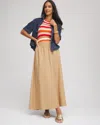 Chico's Smocked Pull-on Midi Skirt In Brown