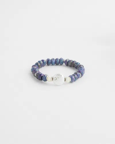Chico's Sodalite & Mother Of Pearl Stretch Bracelet |  In Blue