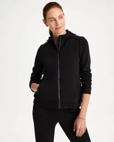 Chico's Soft Adjustable Hooded Jacket In Black