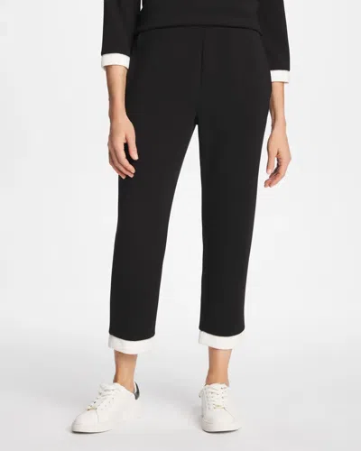 Chico's Soft Caviar Bead Contrast Pants In Black