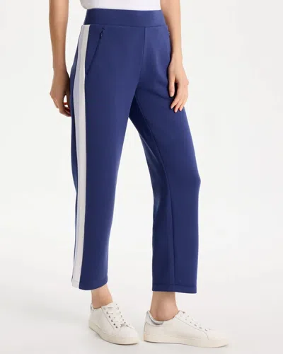 Chico's Soft Contrast Crop Pants In Starlit Navy