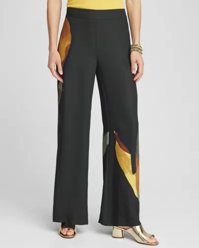 Chico's Soft Pull-on Print Relaxed Straight Leg Pants In Green Size 10 |  In Primordial Forest
