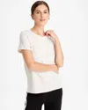 Chico's Soft Textured Tee In White In Ecru
