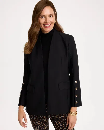 Chico's Soft-stretch Button Detail Blazer In Black