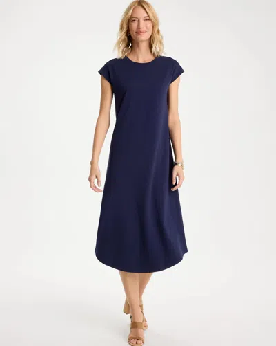 Chico's Soft-stretch Cotton Dress In Blue
