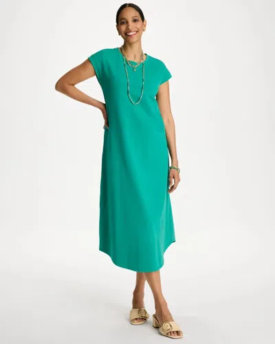 Chico's Soft-stretch Cotton Dress In Topanga Green