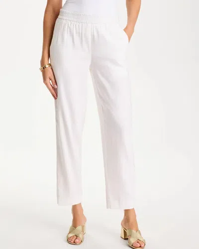 Chico's Soft-stretch Linen Straight Tapered Ankle Pants In White