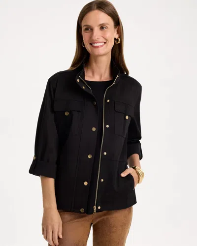 Chico's Soft-stretch Utility Jacket In Black