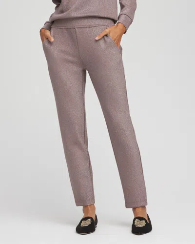 Chico's Sparkle Scuba Tapered Ankle Pants In Walnut In Brown