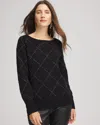 Chico's Sparkling Diamonds Pullover Sweater In Black In Black