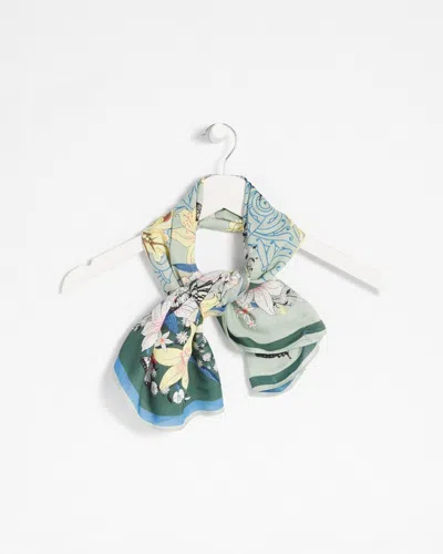 Chico's Spring Butterflies Square Neckerchief In Moroccan Mint |