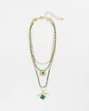 Chico's St. Patrick's Day Convertible Multi Strand Necklace |  In Green