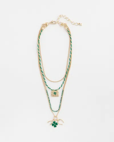 Chico's St. Patrick's Day Convertible Multi Strand Necklace |  In Green