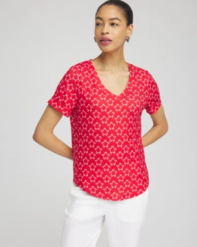 Chico's Star Tee In Madeira Red Size 16/18 |  Zenergy