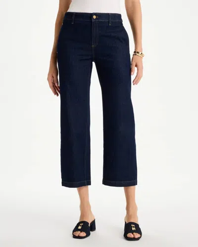 Chico's Straight Crop Trouser Jeans In Cedar Rinse In Blue