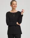 Chico's Stretch Cotton Boatneck Tunic In Black In Black