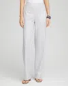 Chico's Stretch Dobby Linen Wide Pants In White Size 14 |  In Alabaster