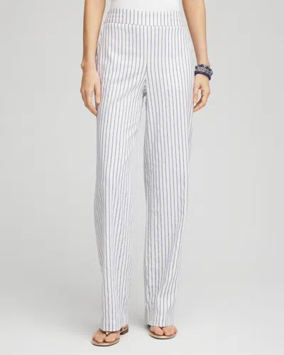 Chico's Stretch Dobby Linen Wide Pants In White Size 14 |  In Alabaster