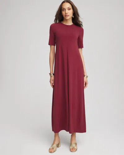 Chico's Stretch-jersey Maxi Dress In Russet Red