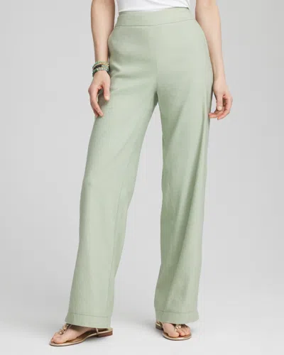 Chico's Stretch Linen Wide-leg Pants In Moroccan Mint Size 20 |