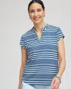Chico's Stripe Cap Sleeve Tee In Seaport Size 20/22 |  Zenergy Activewear In Seaport