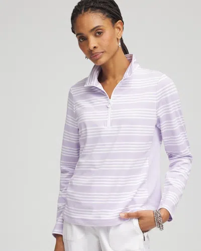 Chico's Stripe Long Sleeve Top In Purple Size 20/22 |  Zenergy Activewear In Violet Aura