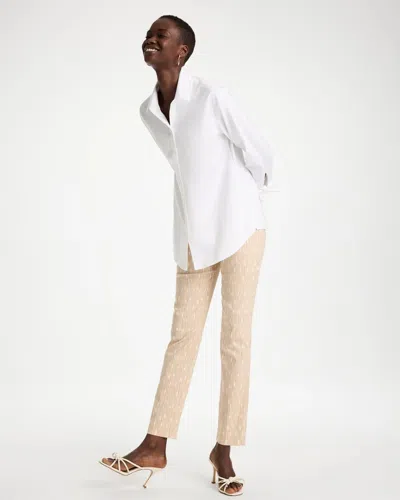 Chico's Striped Brigitte Slim Pull-on Ankle Pants In Tan In Canella Tan