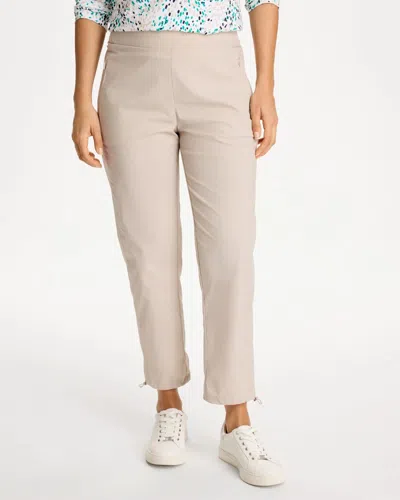 Chico's Striped Bungee Crop Pants In Taupe In Brown