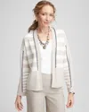 Chico's Striped Cardigan Sweater In White Size 20/22 |  In Ecru
