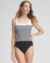 CHICO'S STRIPED ONE PIECE SWIMSUIT IN BLACK & WHITE SIZE 16 | CHICO'S