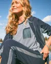 Chico's Striped Tee In Blue