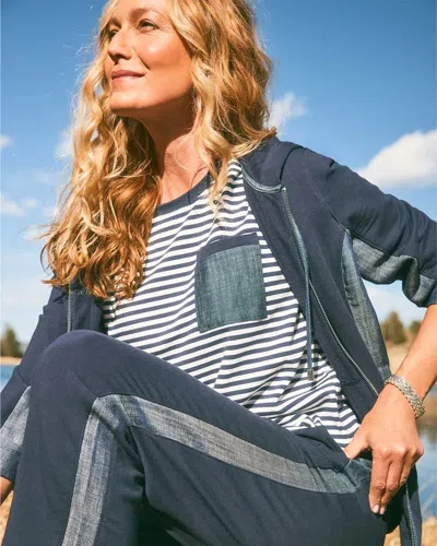 Chico's Striped Tee In Blue